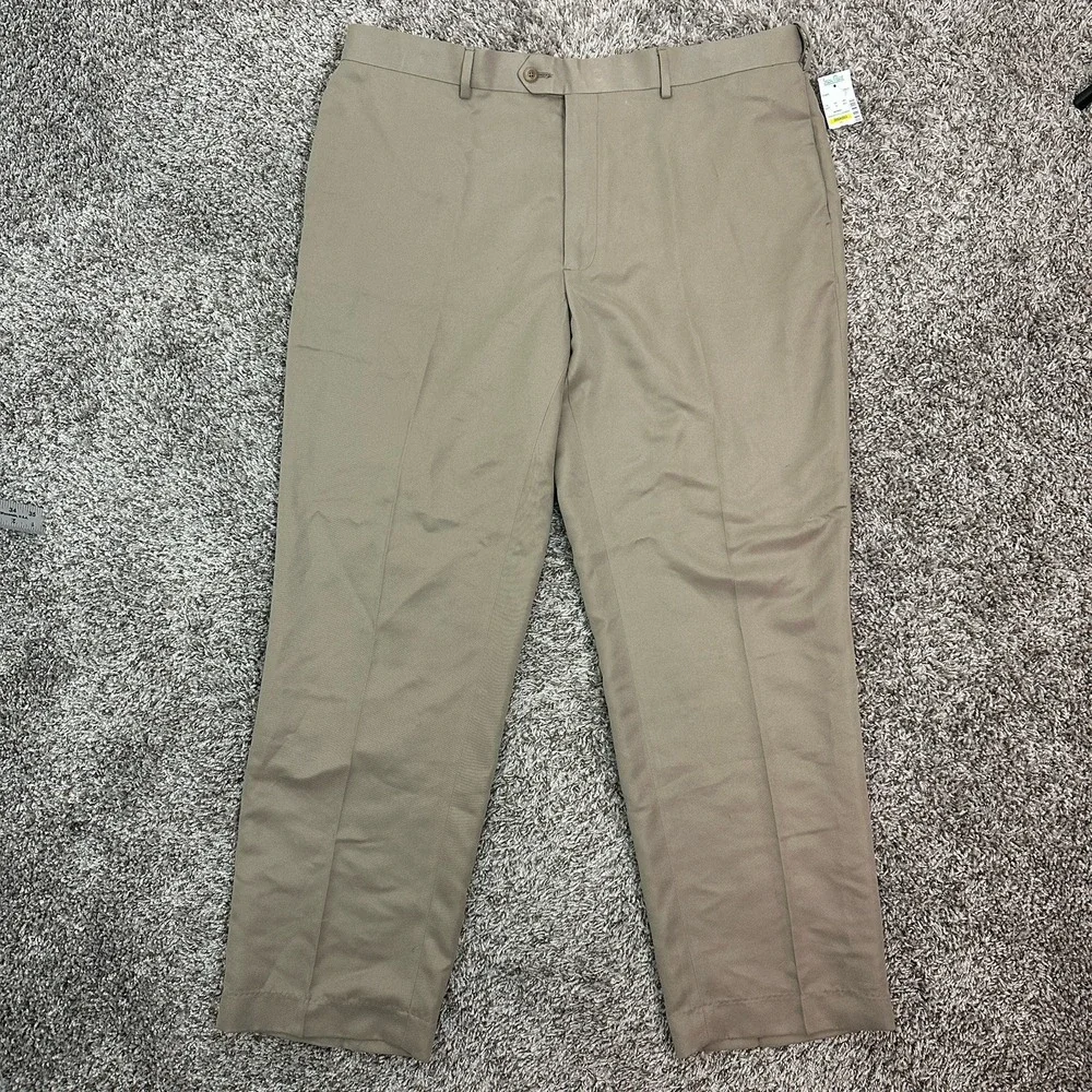 Savane Platinum Chino‎ Dress Pants 38x30 Mid Khaki Straight Fit NWT